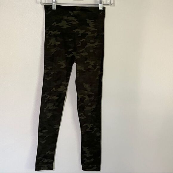 SPANX Look at Me Now Seamless High Waist Leggings Green Camo S - Picture 12 of 13